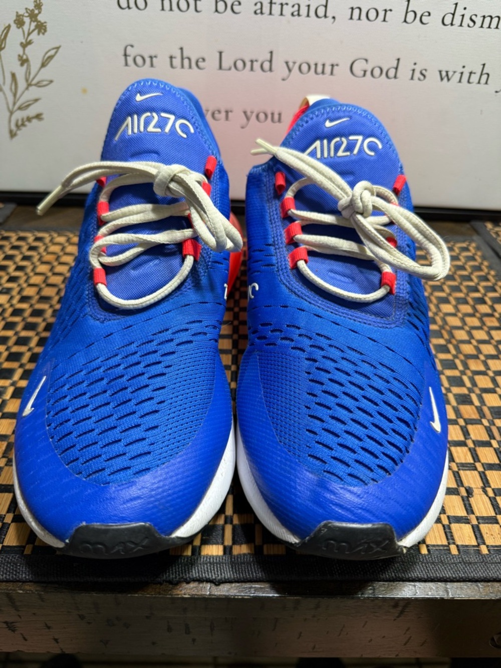 Nike Blue and Red Air270 Running Sneakers Men SZ 10- Box 16